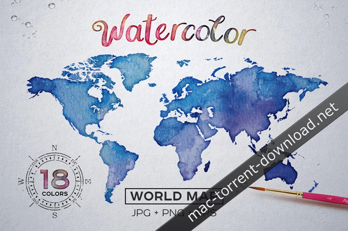 Watercolor World Map