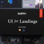 Craftwork singleton ui pack for landings psd web elements icon