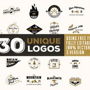 Komplit 30 badges set icon