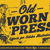 Old worn press illustrator styles icon