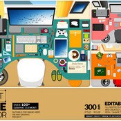 Sc workspace flat scene creator psd mockups icon