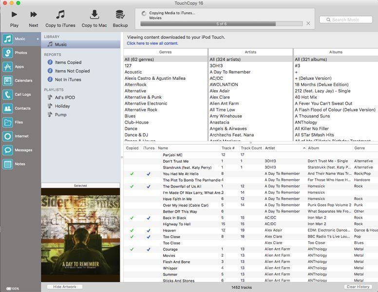 TouchCopy 1633 Screenshot 02