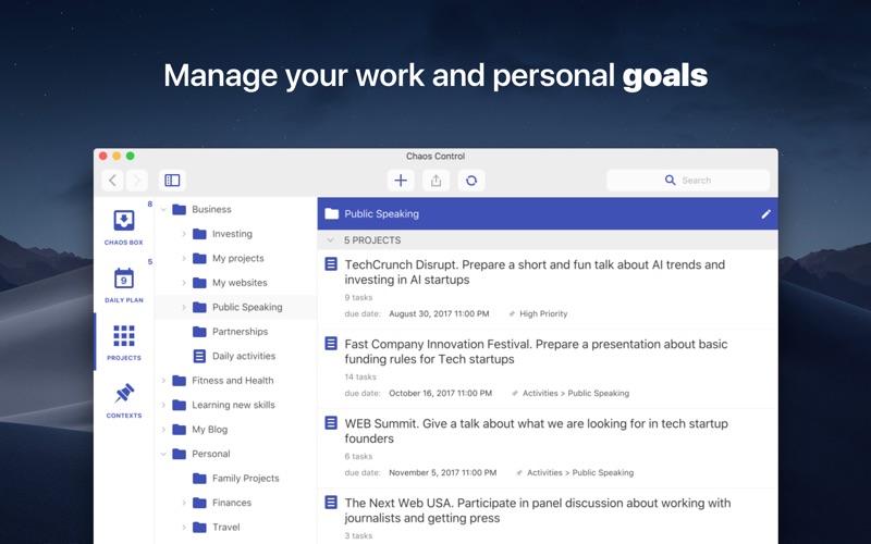 Chaos Control™: GTD Organizer Screenshot 1