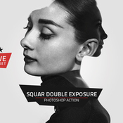 Creativemarket squar double exposure action 345097 icon