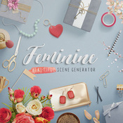 I am creator feminine mockup scene creator and items pack psd icon icon