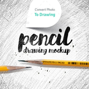 Pencil drawing mockup photo to sketch converter 11790083 icon