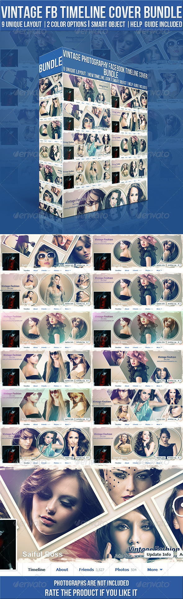 Vintage Photography Facebook Timeline Cover Bundle