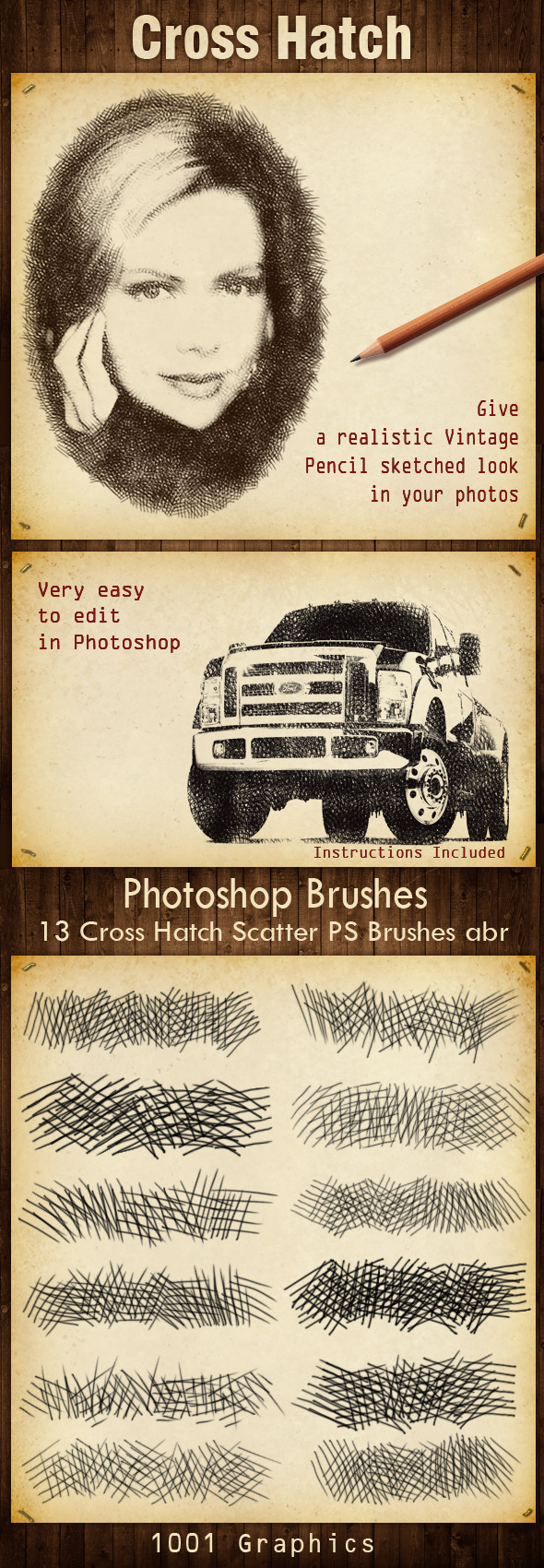 13 Cross Hatch Scatter PS Brushes