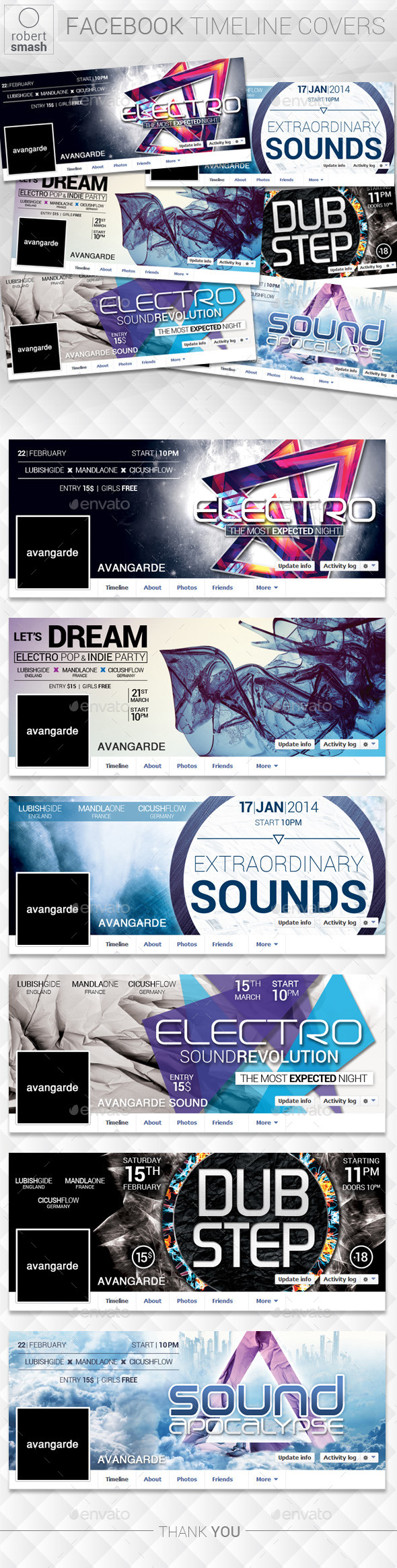 6 Music Event Facebook Timeline Covers vol.2