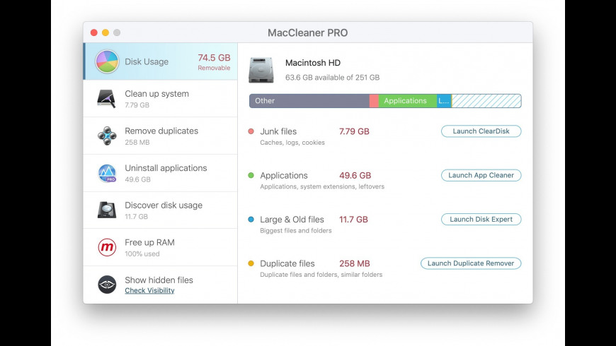 MacCleaner PRO 151 Screenshot 01