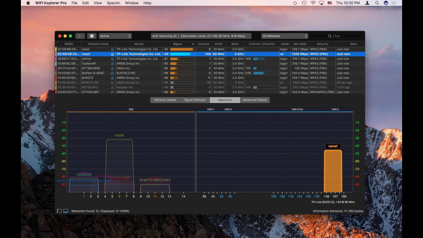 WiFi Explorer Pro 221 Screenshot 03