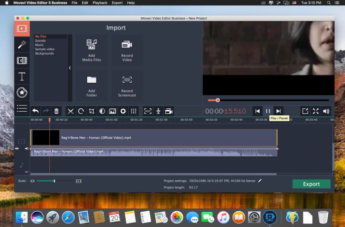 Movavi Video Editor 15 Business 1550 Screenshot 02 liug5uy