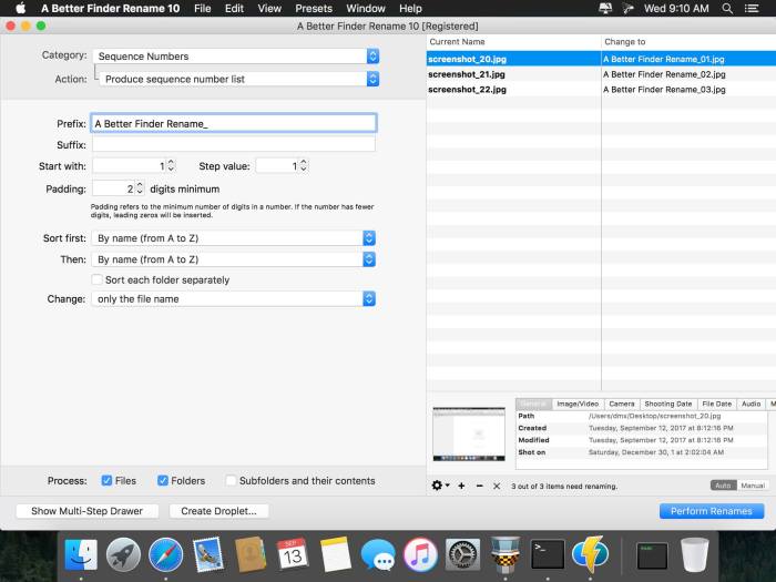 A Better Finder Rename 1100b13 Screenshot 03 pgop2pn
