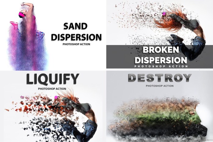 4 in 1 Dispersion Photoshop Actions Bundle Screenshot 01 1mi3n7zy
