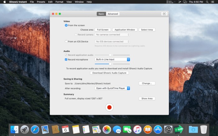 iShowU Instant Advanced 130 Screenshot 01 pcbedxy