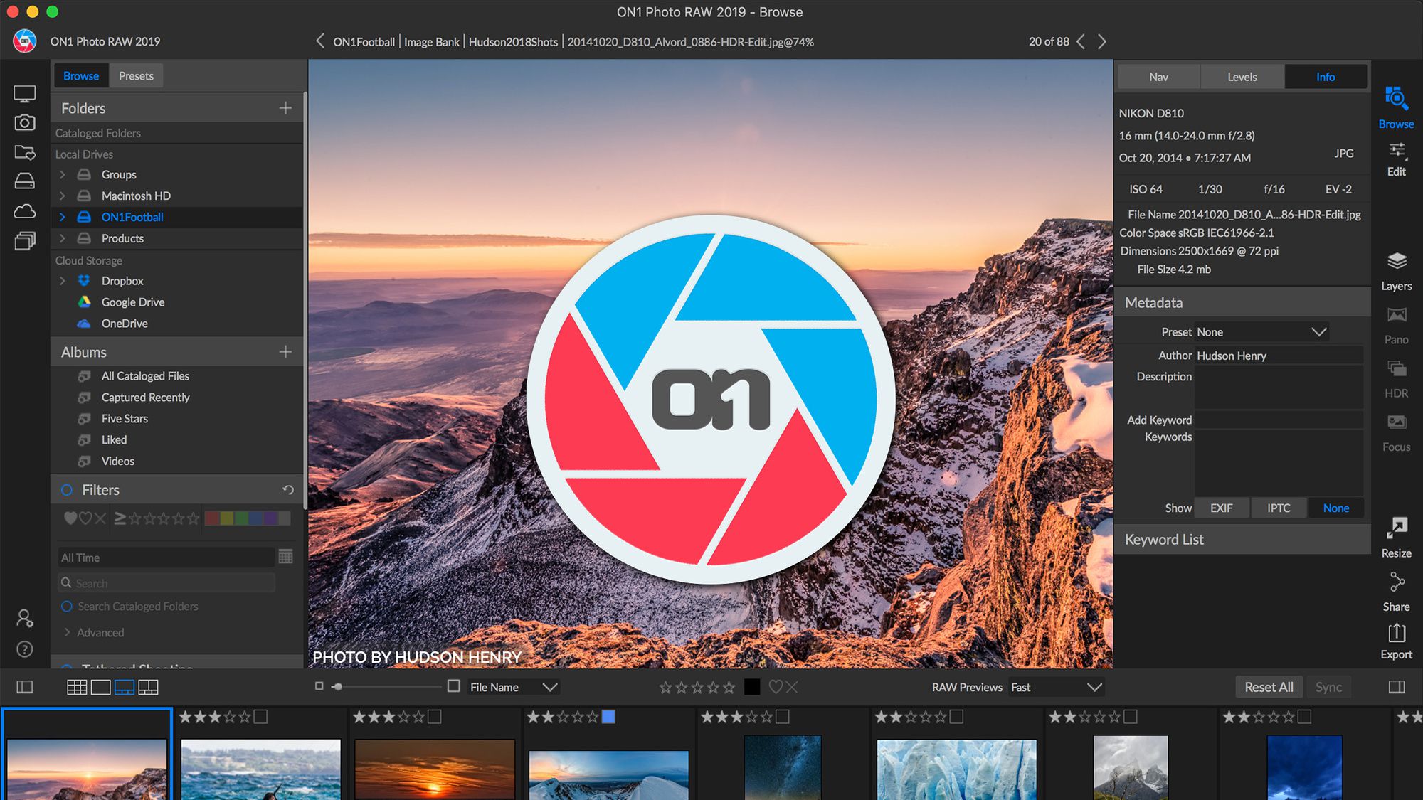 Image result for ON1 Photo RAW screen shot