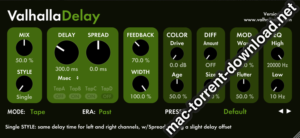 ValhallaDSP ValhallaDelay v112 Screenshot 02 lxsetpy