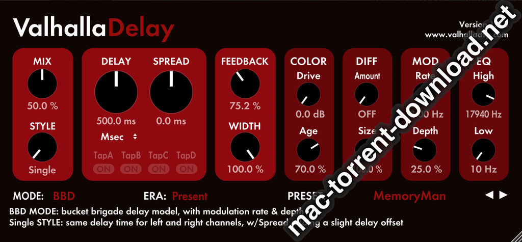 ValhallaDSP ValhallaDelay v112 Screenshot 04 lxsetpy